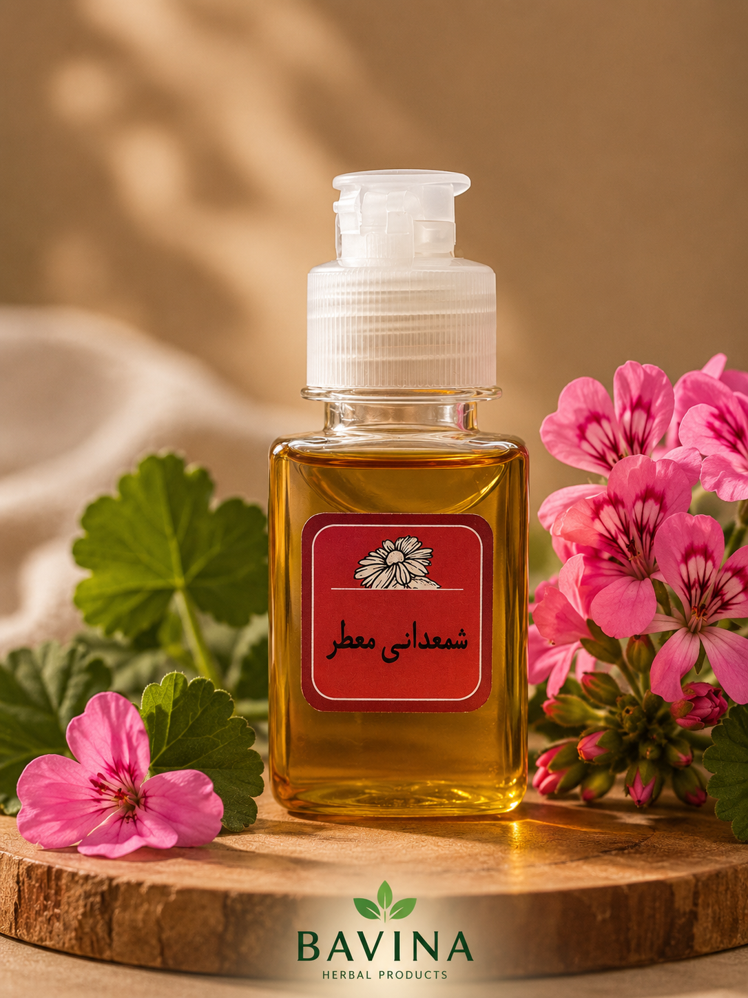 روغن شمعدانی معطر باوینا (ژرانیوم) ۶۰cc